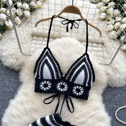 CrochetPalms “Sunlace Bloom” – Ensemble Plage 2 Pièces en Crochet à Fleurs