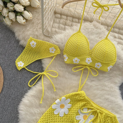CrochetPalms – Ensemble Tricoté Dos-Nu & Jupe Fendue